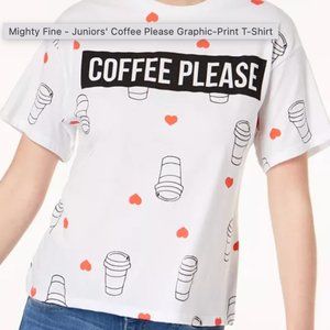 Might Fine Juniors' Coffee Please Graphic-Print T-Shirt